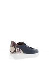 Wonders Roma 31 Platform Wedge Trainers, Navy