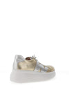 Wonders Leather Wedge Trainers, Platino