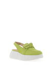 Wonders Suede Bow Sling Back Wedge Shoes, Apple