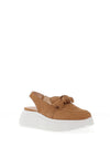 Wonders Suede Bow Sling Back Platform Shoes, Sand