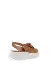 Wonders Suede Bow Sling Back Platform Shoes, Sand