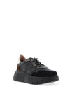 Wonders Roma Metallic Animal Printed trainers, Black