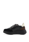 Wonders Roma Metallic Animal Printed trainers, Black