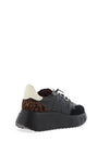 Wonders Roma Metallic Animal Printed trainers, Black