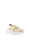 Wonders Acalla Metallic Platform Slingback Loafers, Gold