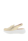 Wonders Acalla Metallic Platform Slingback Loafers, Gold