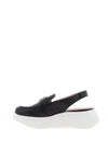 Wonders Acalla Metallic Platform Slingback Loafers, Black