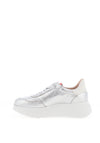 Wonders Metallic Detail Wedge Trainers, Silver and Coral