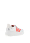 Wonders Metallic Detail Wedge Trainers, Silver and Coral