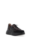 Wonders Roma Platform Wedge Trainers, Black