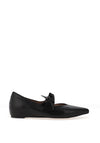 Wonders Leather Tie Detail Ballet Pumps, Black