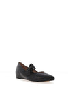 Wonders Leather Tie Detail Ballet Pumps, Black