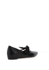 Wonders Leather Tie Detail Ballet Pumps, Black