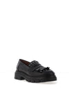Wonders Alice Stud Fringe Leather Loafers, Black