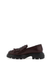 Wonders Alice Stud Fringe Leather Loafers, Wine
