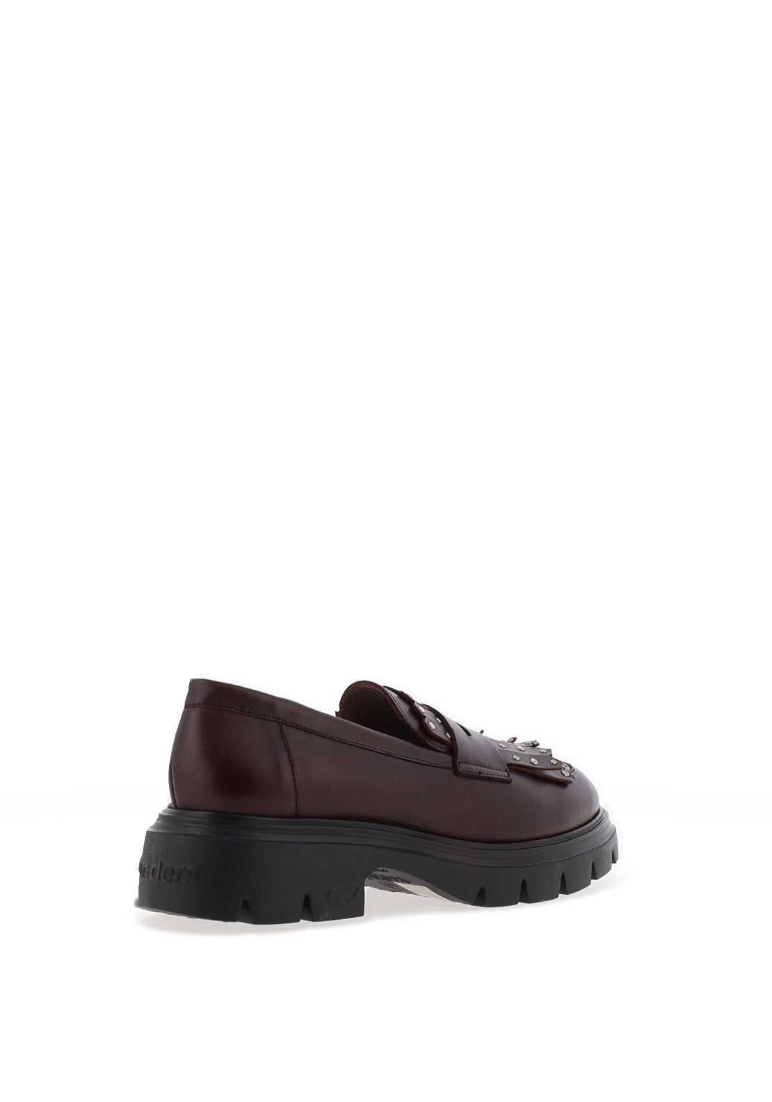 Wonders Alice Stud Fringe Leather Loafers, Wine