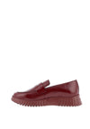 Wonders Distressed Patent Leather Loafers, Wine
