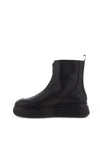 Wonders Wild I Pebbled Leather Zip Up Boots, Black