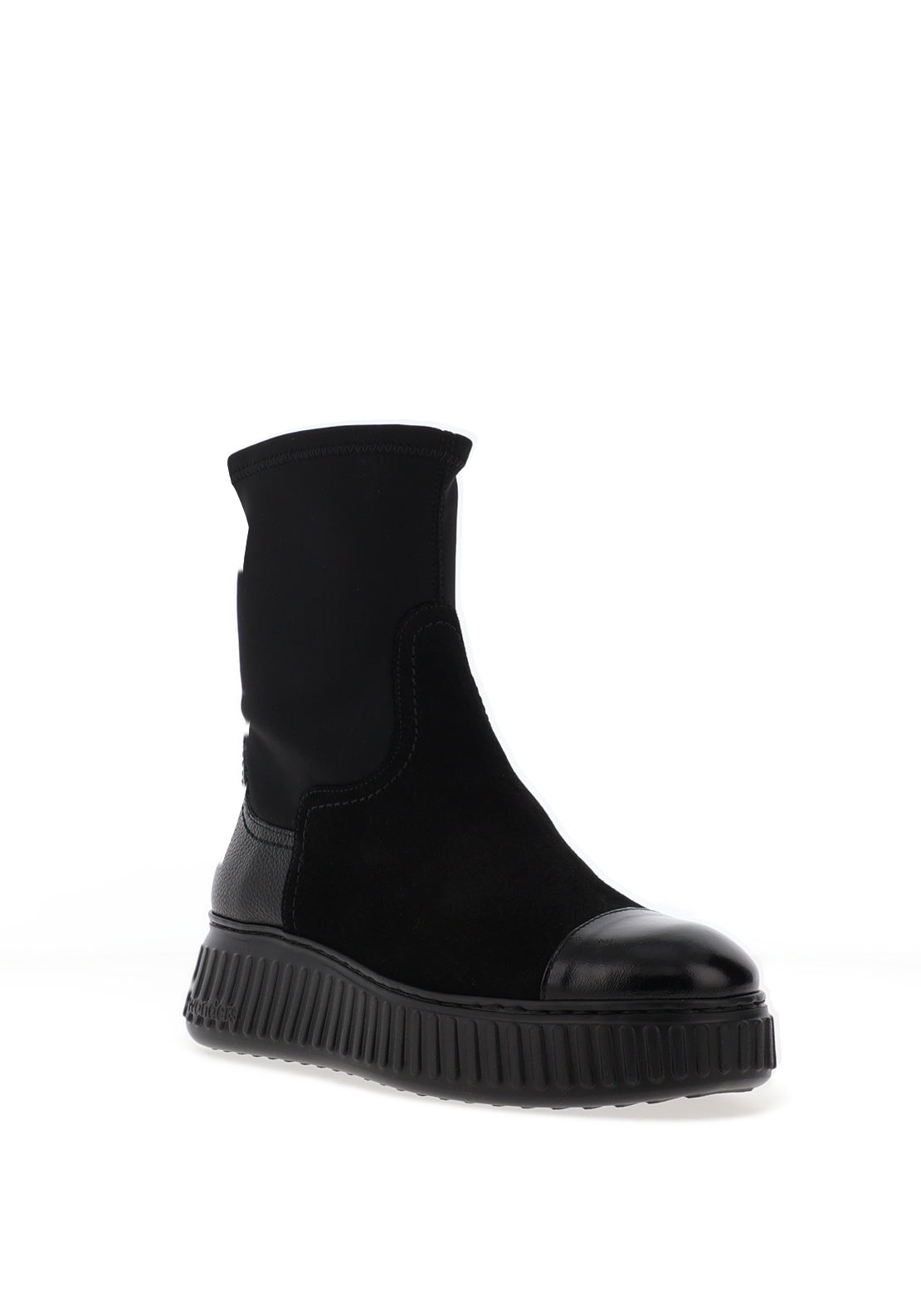 Wonders Lack I Suede High Ankle Flat Sock Boots, Black