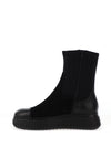 Wonders Lack I Suede High Ankle Flat Sock Boots, Black