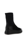 Wonders Lack I Suede High Ankle Flat Sock Boots, Black