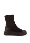 Wonders Lack I Suede High Ankle Flat Sock Boots, Brown