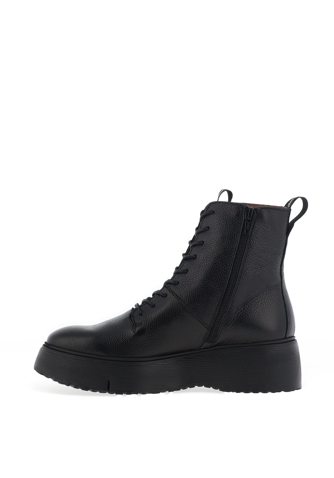 Wonders Bristol Pebbled Leather Military Boots, Black