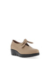 Wonders Leather Slip On Bow Detail Shoes, Taupe
