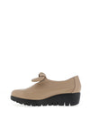 Wonders Leather Slip On Bow Detail Shoes, Taupe