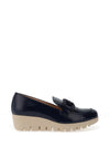 Wonders Patent Leather Buckle Loafers, Baltic