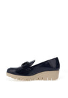 Wonders Patent Leather Buckle Loafers, Baltic