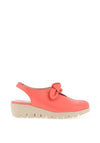 Wonders Bow Slingback Wedge Shoes, Coral