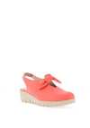 Wonders Bow Slingback Wedge Shoes, Coral