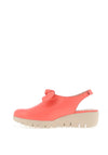 Wonders Bow Slingback Wedge Shoes, Coral