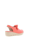 Wonders Bow Slingback Wedge Shoes, Coral