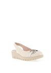 Wonders Gale Reptile Embossed Slingback Wedges, Off White