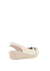 Wonders Gale Reptile Embossed Slingback Wedges, Off White