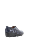 Wonder Croc Effect Patent Leather Slip On Comfort Shoes, Navy