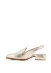 Wonders Metallic Slingback Loafers, Gold