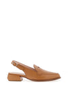 Wonders Pointed Toe Slingback Loafers, Tan