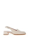 Wonders Maya Smooth Leather Heeled Loafers, Cream