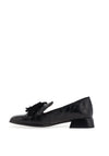 Wonders Manolo Leather Reptile Print Heeled Loafer, Negro