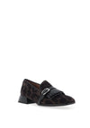 Wonders Nunu Leather Animal Print Heeled Loafer, Grey & Black