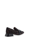 Wonders Nunu Leather Animal Print Heeled Loafer, Grey & Black