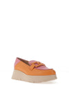 Wonders Pebbled Leather Wedge Loafers, Apricot & Blush