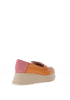 Wonders Pebbled Leather Wedge Loafers, Apricot & Blush