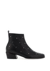 Wonders Leather Stud Detailed Ankle Boots, Black