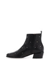 Wonders Leather Stud Detailed Ankle Boots, Black