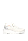 Wonders Wild V Perforated Leather Wedged Trainers, White