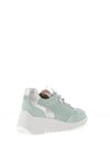 Wonders Leather Perforated Detail Trainers, Aqua